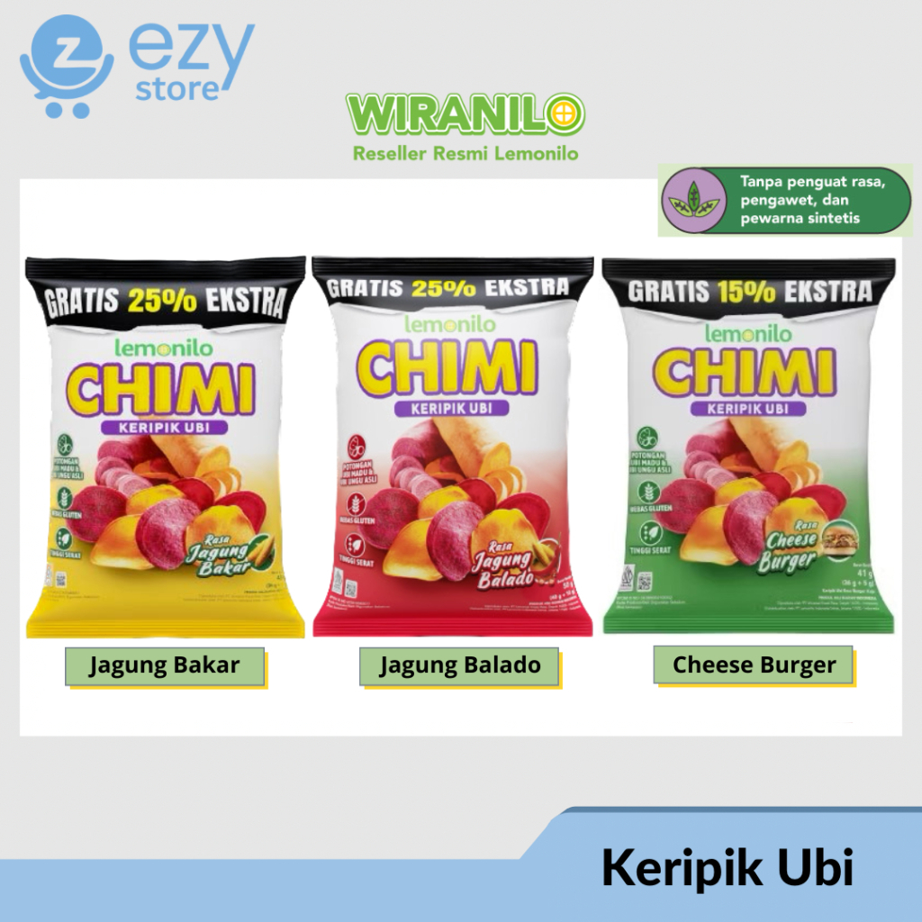 

Lemonilo Chimi Ubi / Keripik Diet Sehat / Snack Cemilan Sehat Anak / Jagung Bakar / Jagung Balado