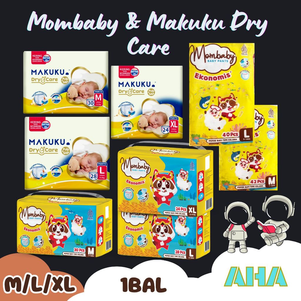 [VARIAN PROMO] Mombaby Ekonomis & Makuku Sweety diapers Pants