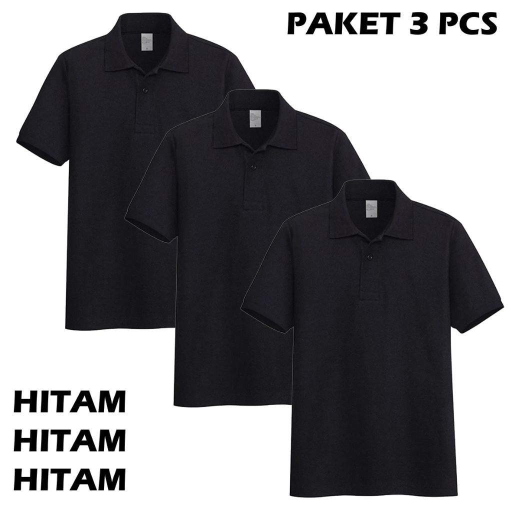 100% AMAN Paket 3PCS Kaos Polo Shirt Pria Kerah Polos / Kaos Pria Kerah Polos Kaos Kerah Paket Murah