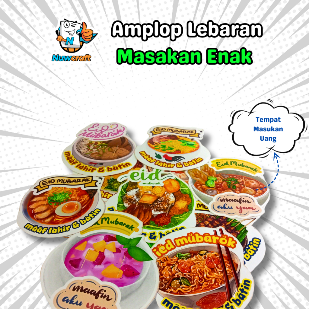 

Amplop Lebaran 3D Unik – Desain Menu Masakan Enak, Lucu & Kekinian untuk THR