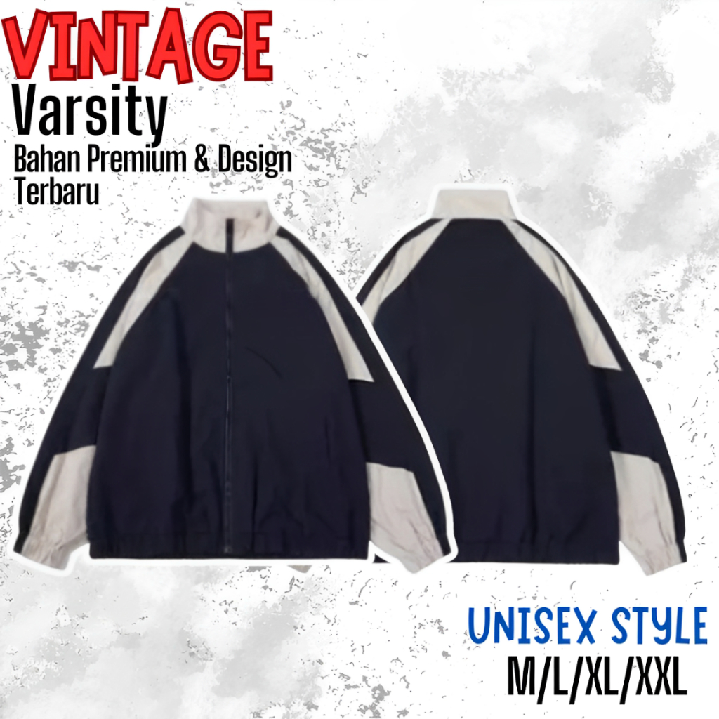 NEW Jacket Vintage Track Top Varsity - Jacket Vintage Tracksuit - Varsity Vintage - Retro Jacket