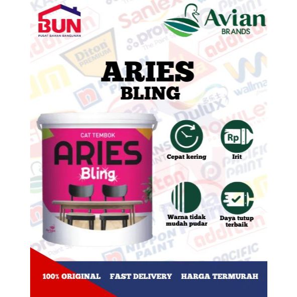 CAT TEMBOK ARIES BLING 20 KG - 725 PUTIH SALJU
