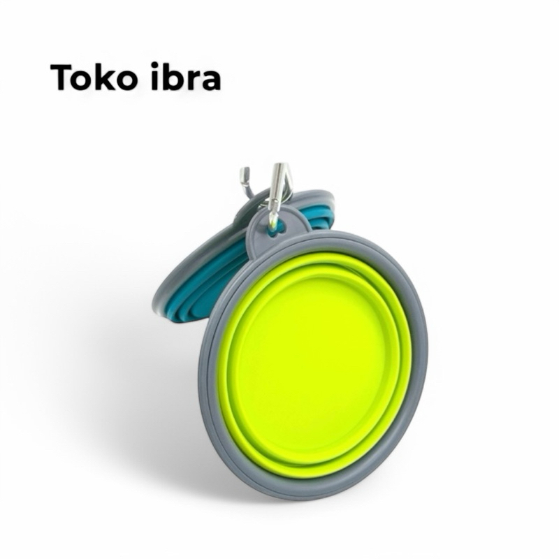 wadah makan mangkuk lipat pet bowl / wadah makan silikon