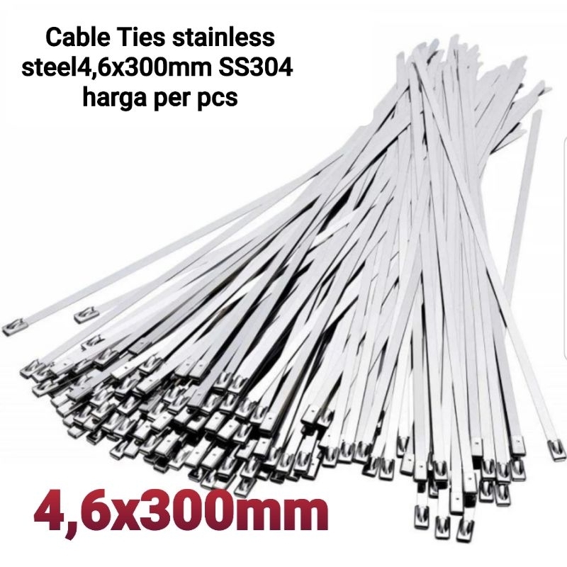 

kabel tis Cable Ties stainless steel 4,6x300mm SS304 harga per pcs