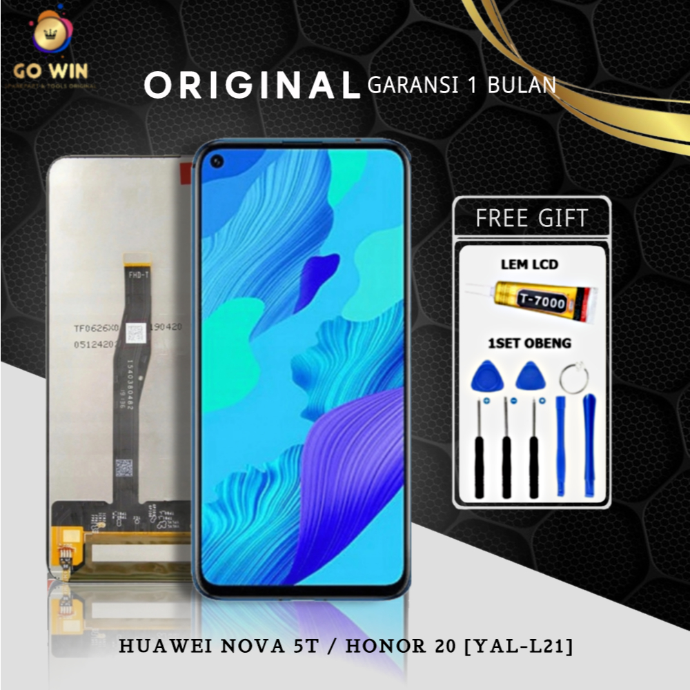 ORIGINAL LCD HUAWEI NOVA 5T / HONOR 20 [YAL-L21] FULLSET TOUCHSCREEN