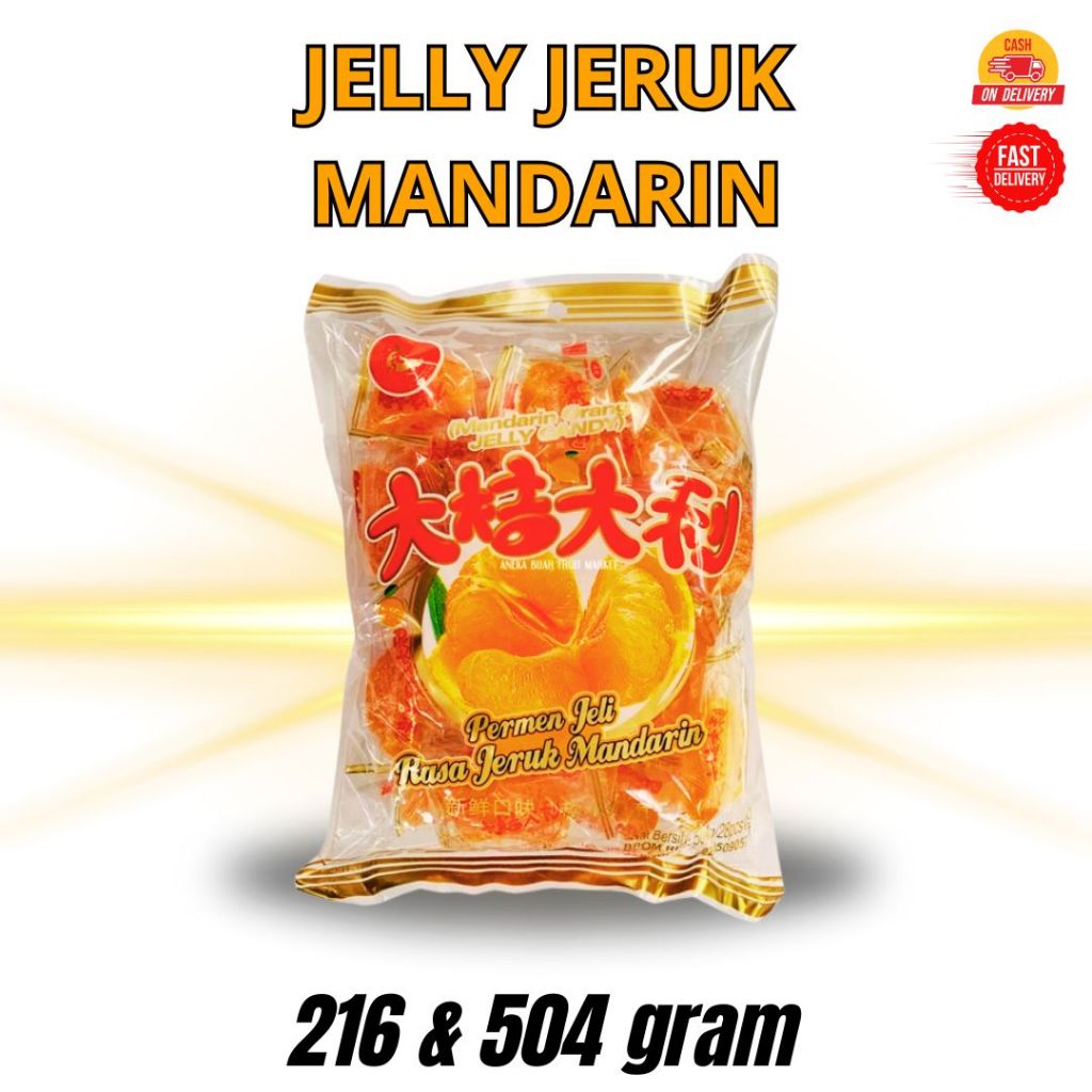 

Permen Jeli Rasa Jeruk Mandarin Orange Jelly Candy 216 & 504 gram Halal