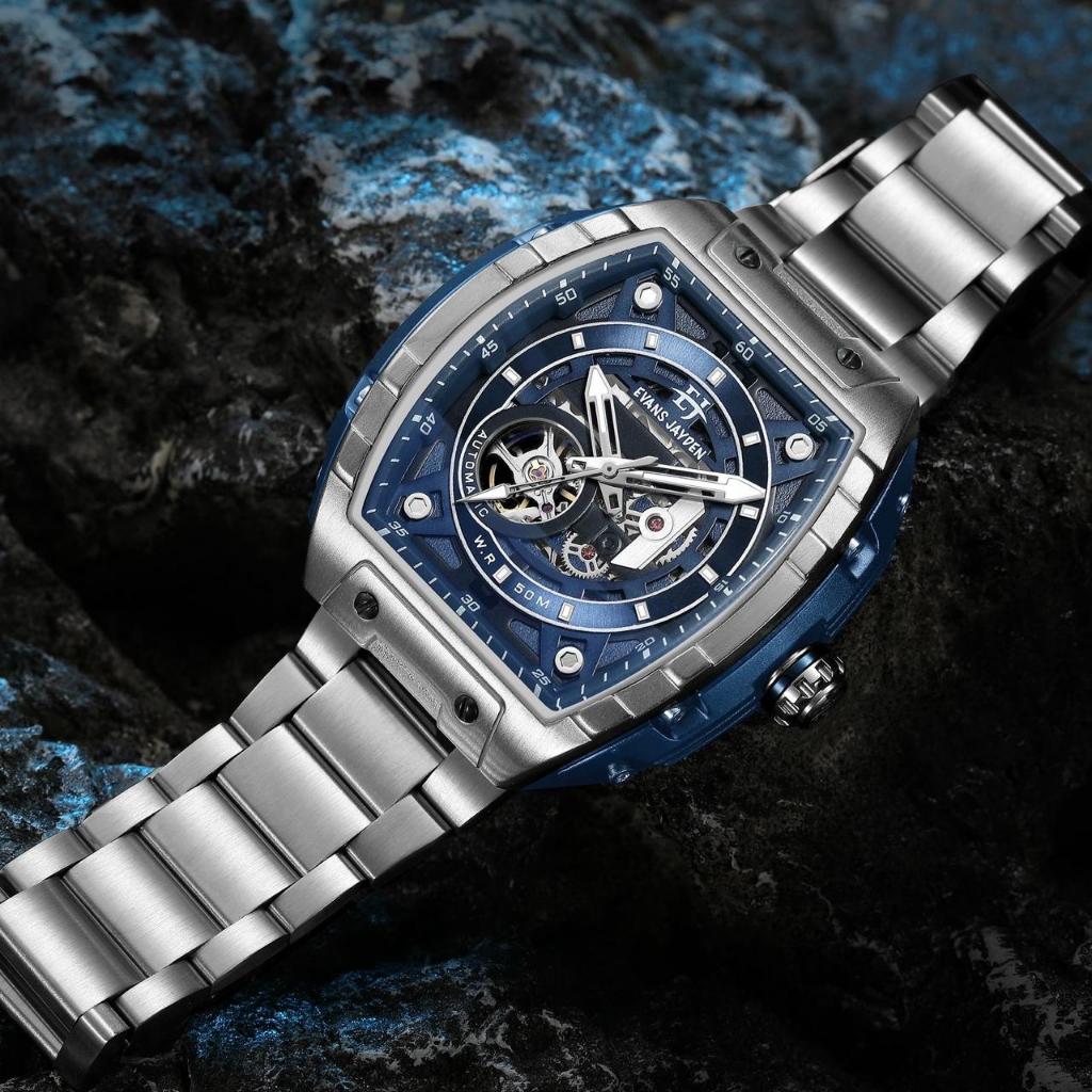 Buy 1 Get 1  Jam Tangan Pria Evans Jayden 9611 Stainless Stell Automatic Kaca Sapphire Water Resista