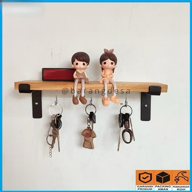 Rak Gantungan Kunci - Tempat Kunci - Rak Dinding Tempel - Rak Besi Minimalis - Rak dinding serbaguna