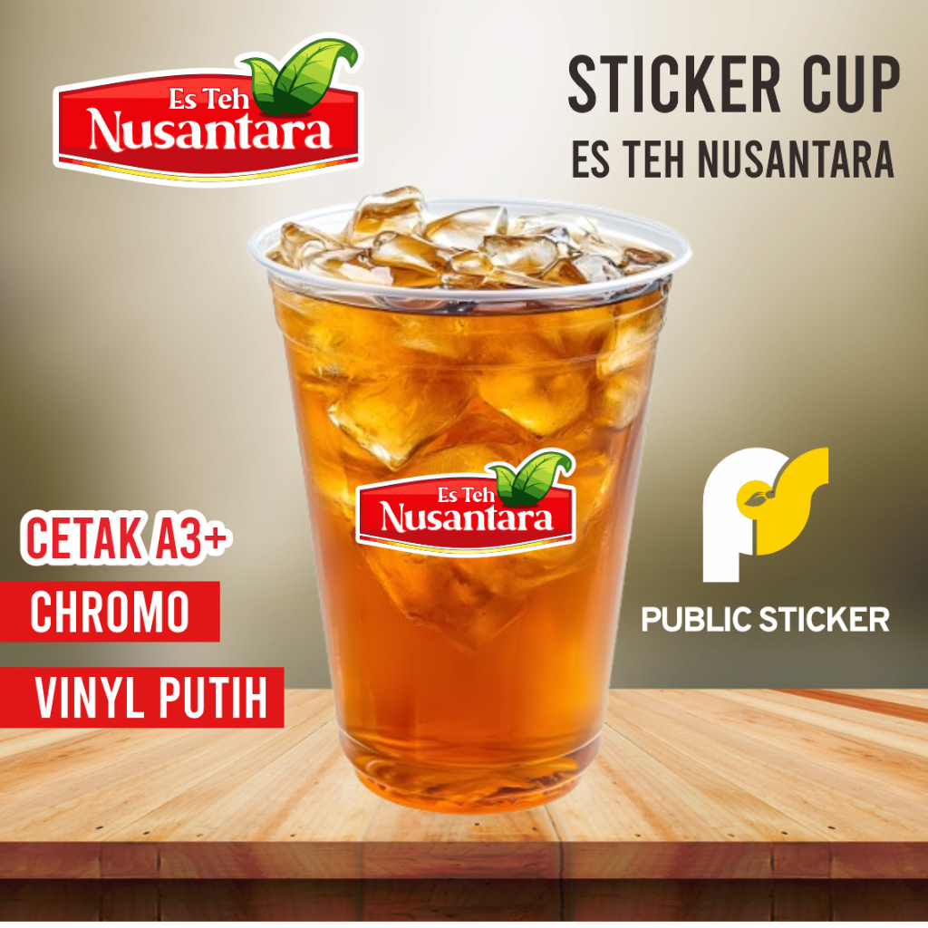 

Cetak Stiker Es Teh Ns | Sticker Es Teh Ns | Stiker Vinyl & Transparan | Stiker Cup | Stiker Kemasan | Label Kemasan | Sticker Custom