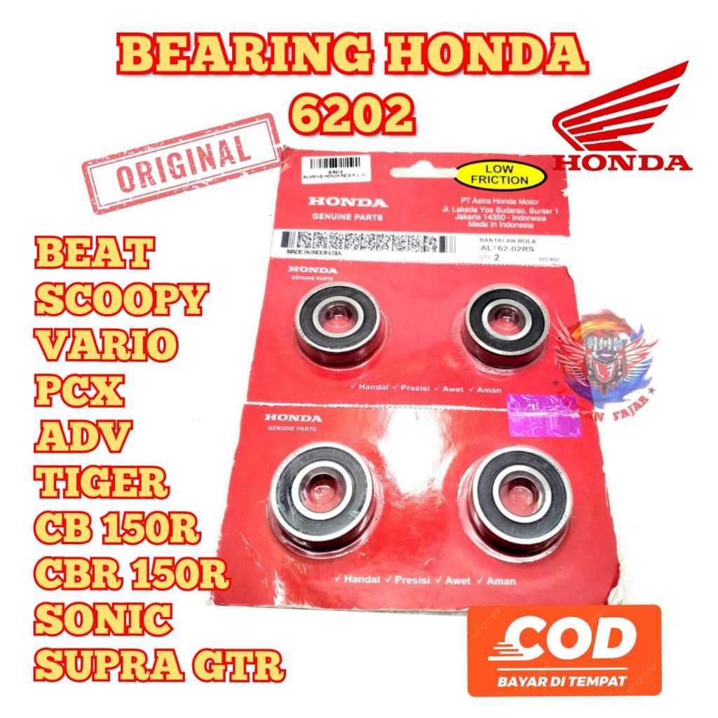 Bearing Laher 6202 Klaher Lahar Original Beat Scoopy CB 150R CBR 150R Vario 125 Vario 150 Sonic 150R