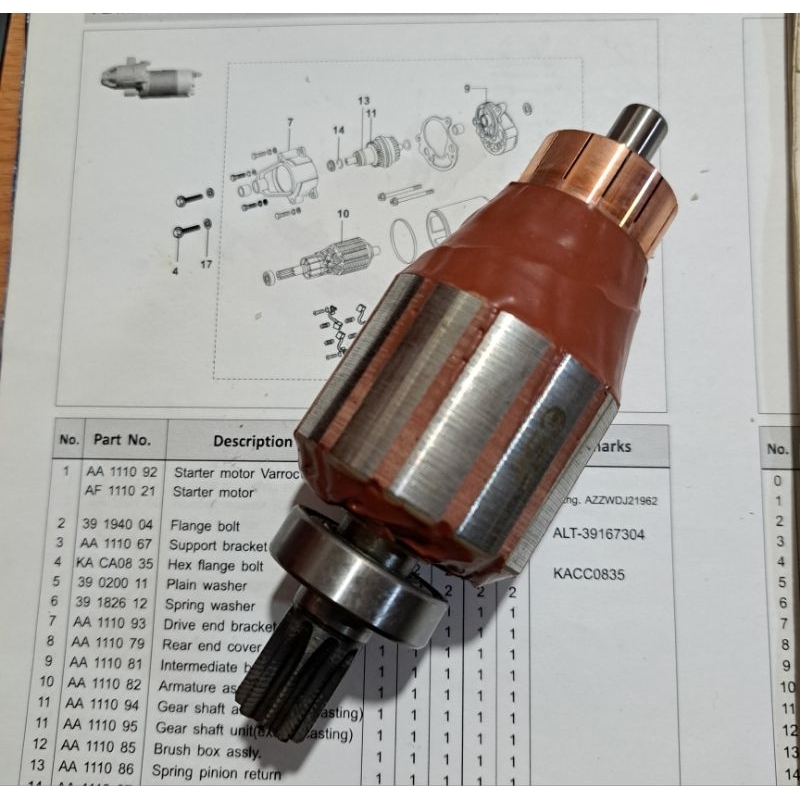 ARMATUR / ANGKER DINAMO STATER BAJAJ RE175 , RE205 , RE BUSI 1 & RE BUSI 2 BAJAJ BIRU RODA 3