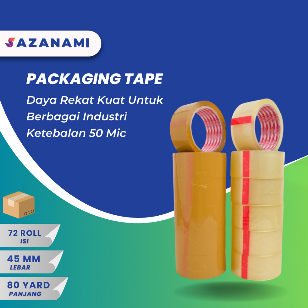 

1 BOX LAKBAN BENING COKLAT 2” INCH 45MM X 80YARD SAZANAMI LAKBAN ISOLASI BENING 2” X 80Y