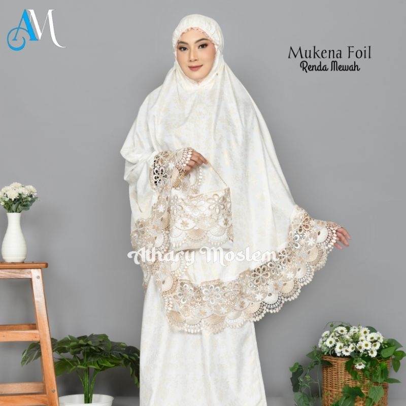 Mukena Dewasa Renda Mewah Super Foil Terbaru Mukena Brukat Jumbo
