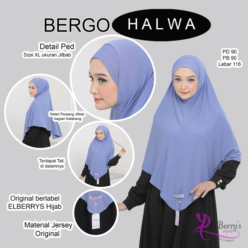 EL BERRYS HALWA XL // HIJAB BERGO JUMBO XL HALWA BY EL BERRYS