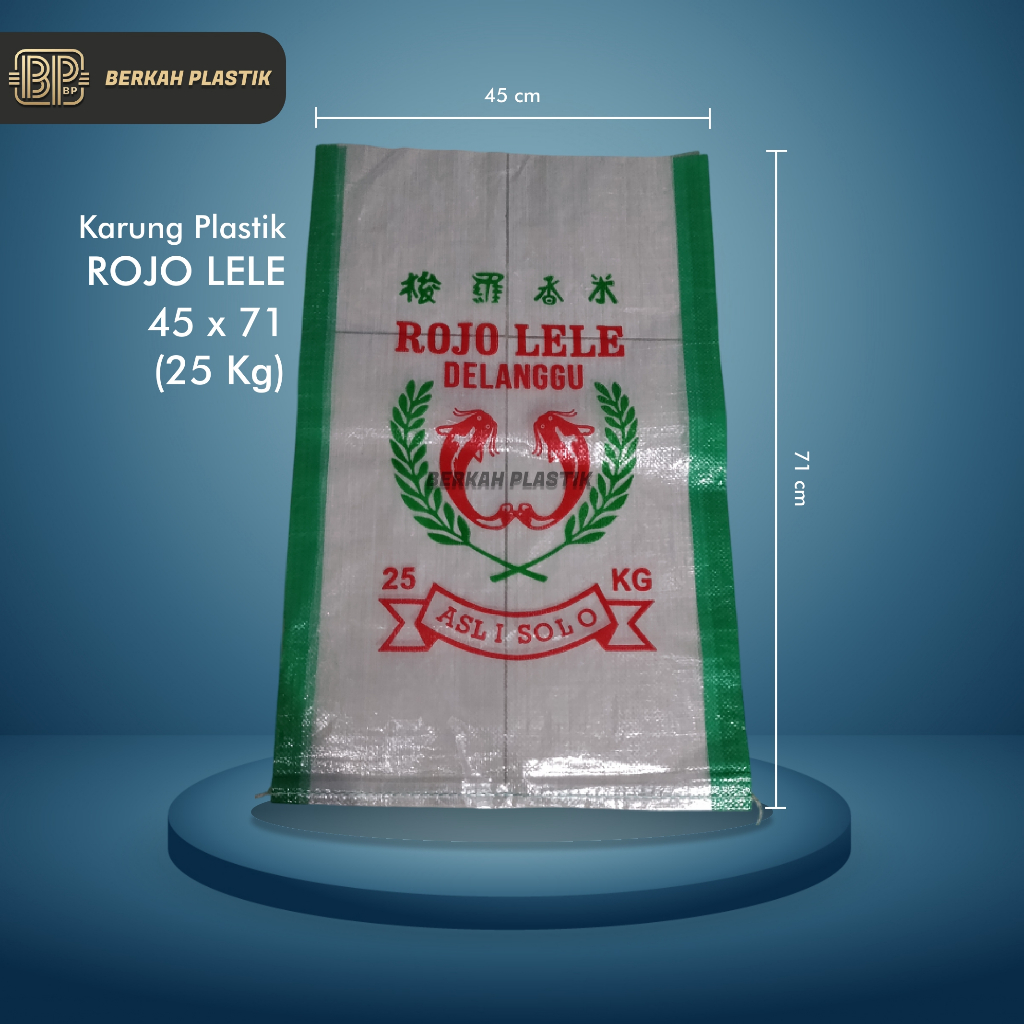Karung Plastik Transparan ROJO LELE Ukuran 45 x 71 cm (25 Kg) Karung beras baru