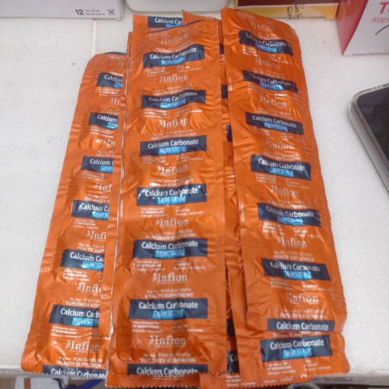 Calcium carbonate CACO3 infion 1 strip 10 kaplet