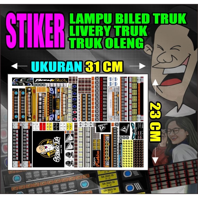 stiker lampu biled truk stiker truk oleng livery truk oleng