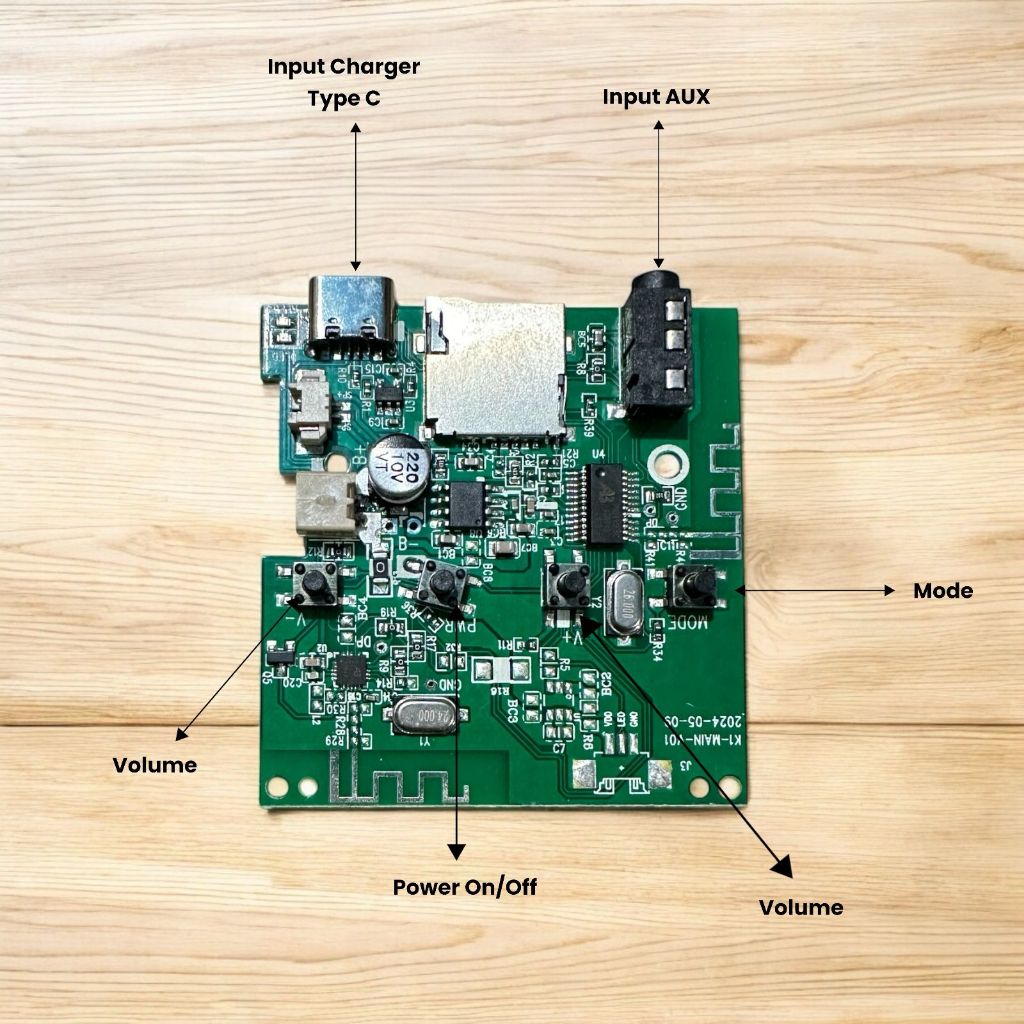 TERMURAH MODUL MODULE MP3 BLUETOOTH 3.7V 5V MODULE MUSIK BOX INPUT CAS SUDAH TYPE C