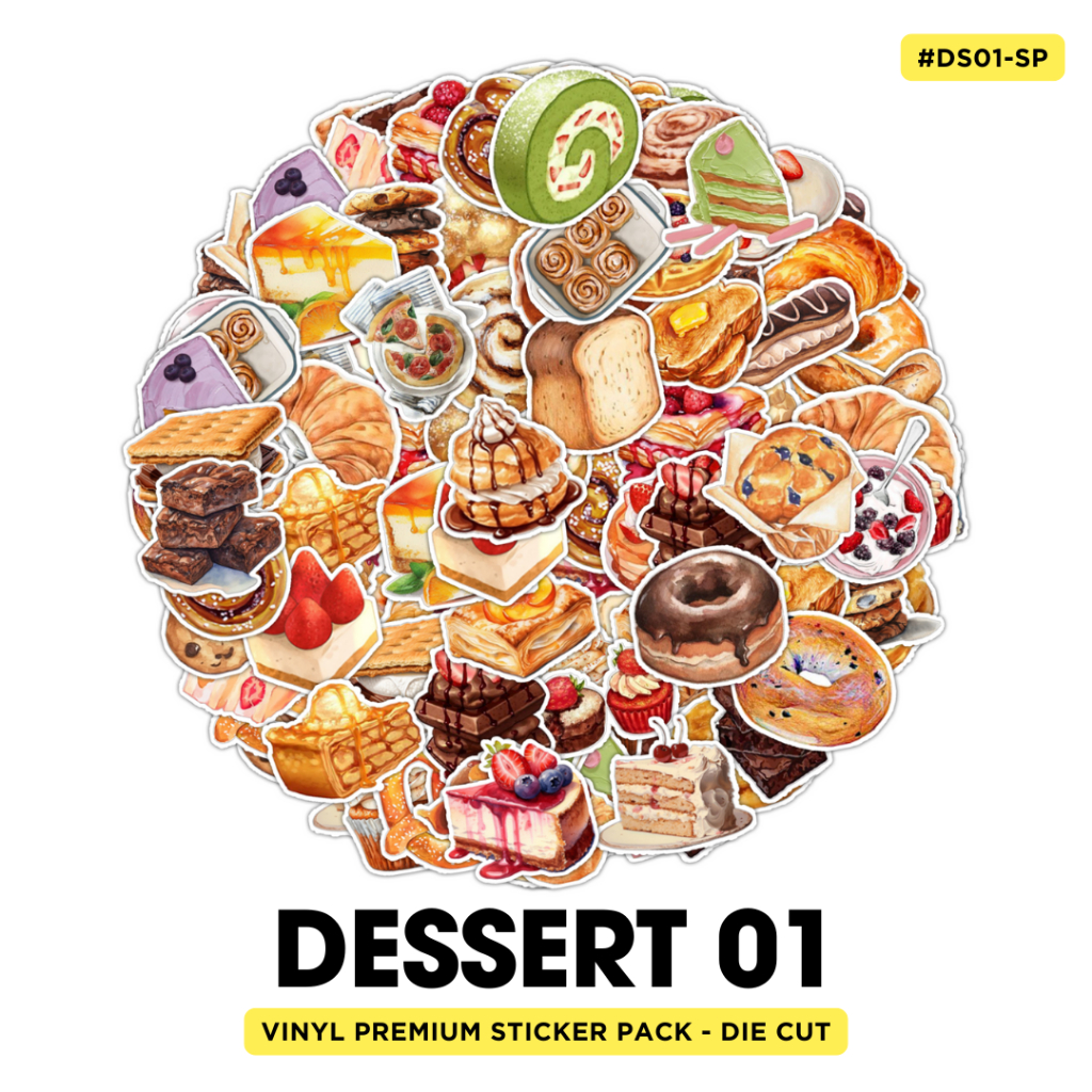 

50pcs Sticker Pack Anti Air Aesthetic Waterproof Tumblr Tumbler Logo Dessert