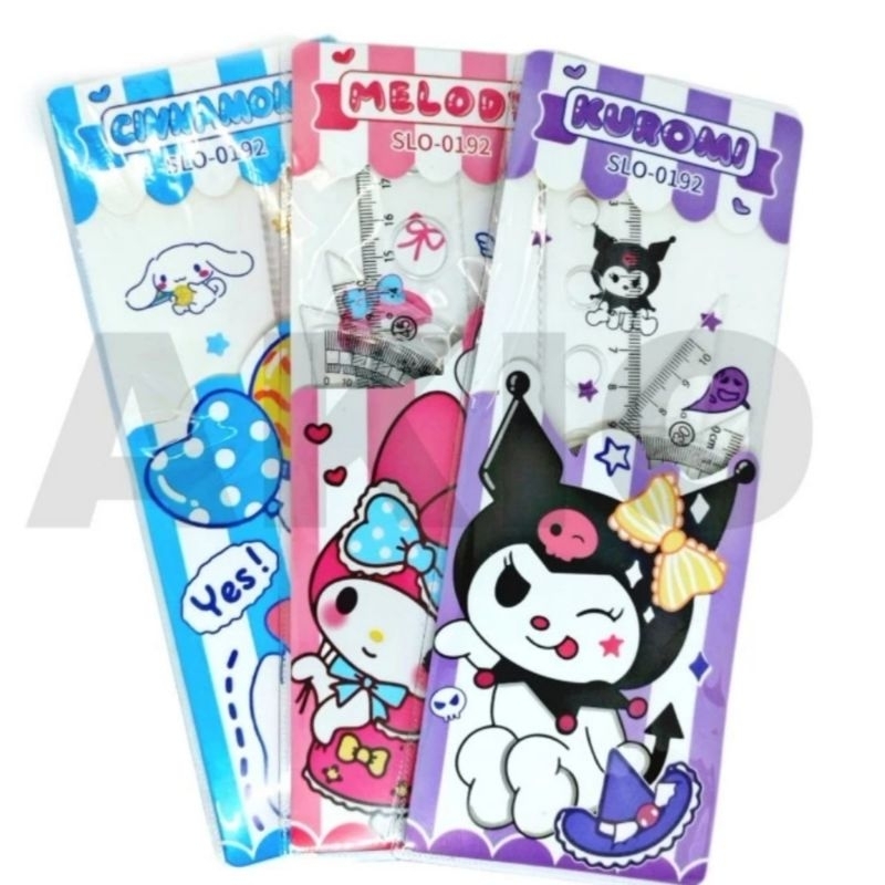 

Penggaris Set Lengkap 4 Pcs Karakter KUMORI SWEET ROLLIE SLO-0192 Segitiga Busur