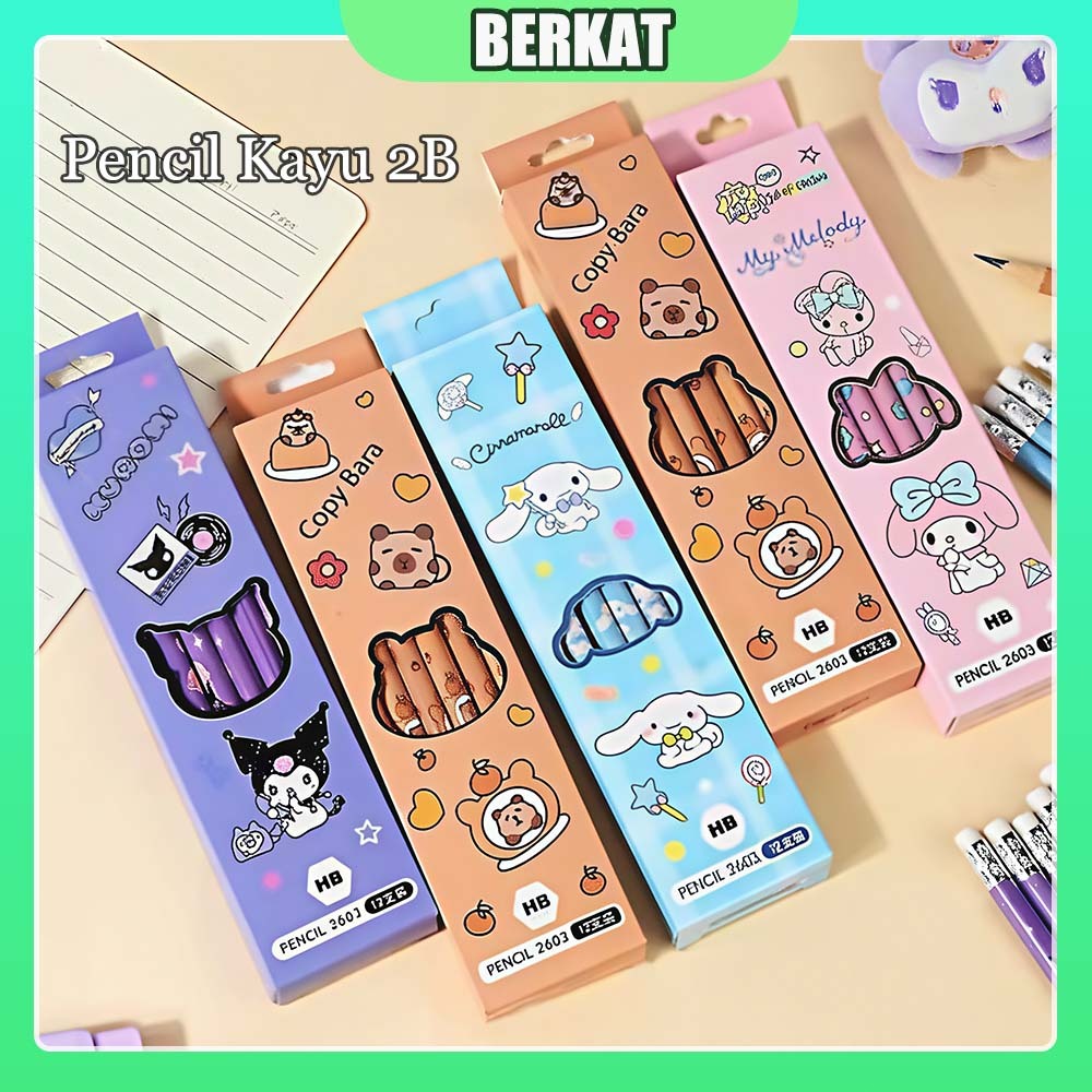

12pcs Pensil 2B HB Karakter / SANRIO KUROMI MELODY CINNAMON / Pencil Kayu 2B HB Fancy Kartun Lucu
