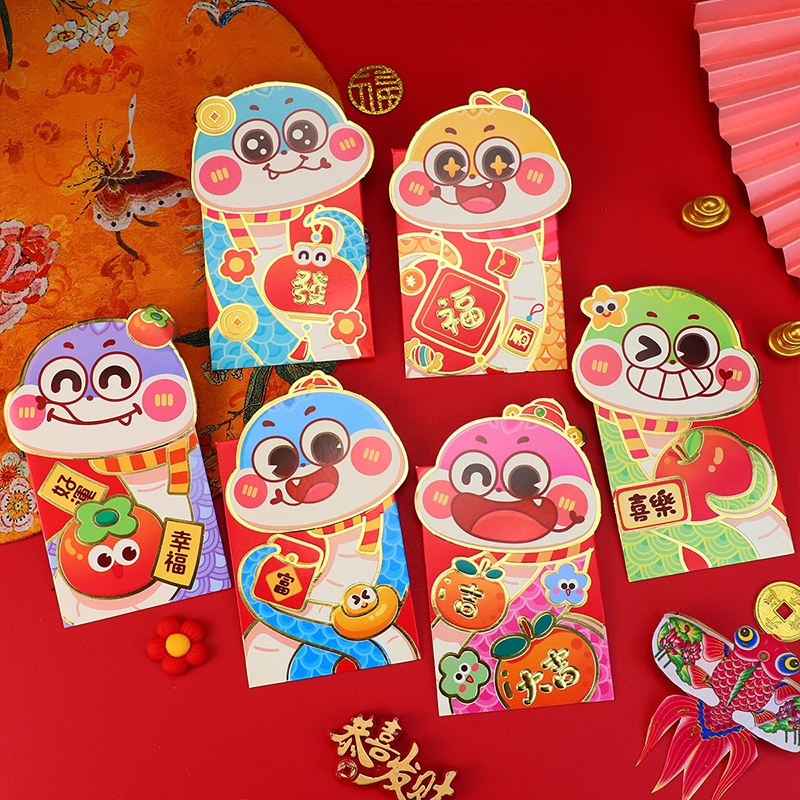 

ANGPAO 3D ISI 6 CUTE DRAGON ULAR SNAKE IMLEK 2025 lucu chinese new year cny
