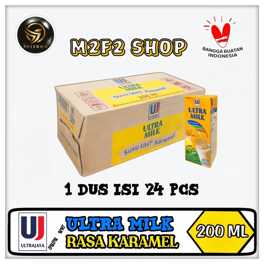 

Susu Ultra Milk Rasa Karamel | Caramel Kotak UHT - 200 ml (Kemasan Karton)