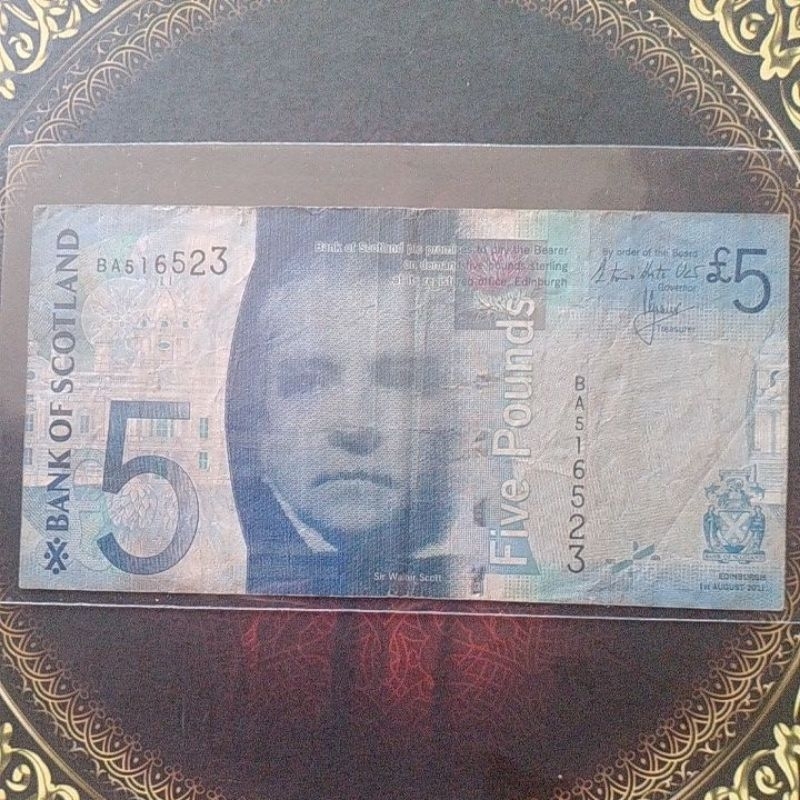 Uang Scotland Scotlandia 5 pound vf