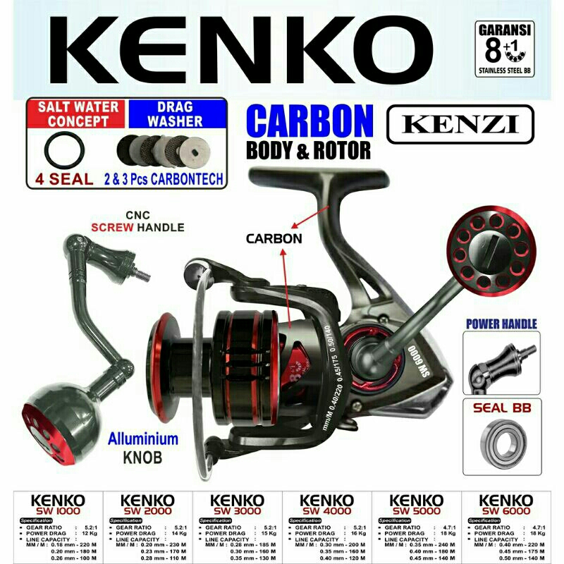 Reel Kenzi Kenko Sw 1000/3000/6000