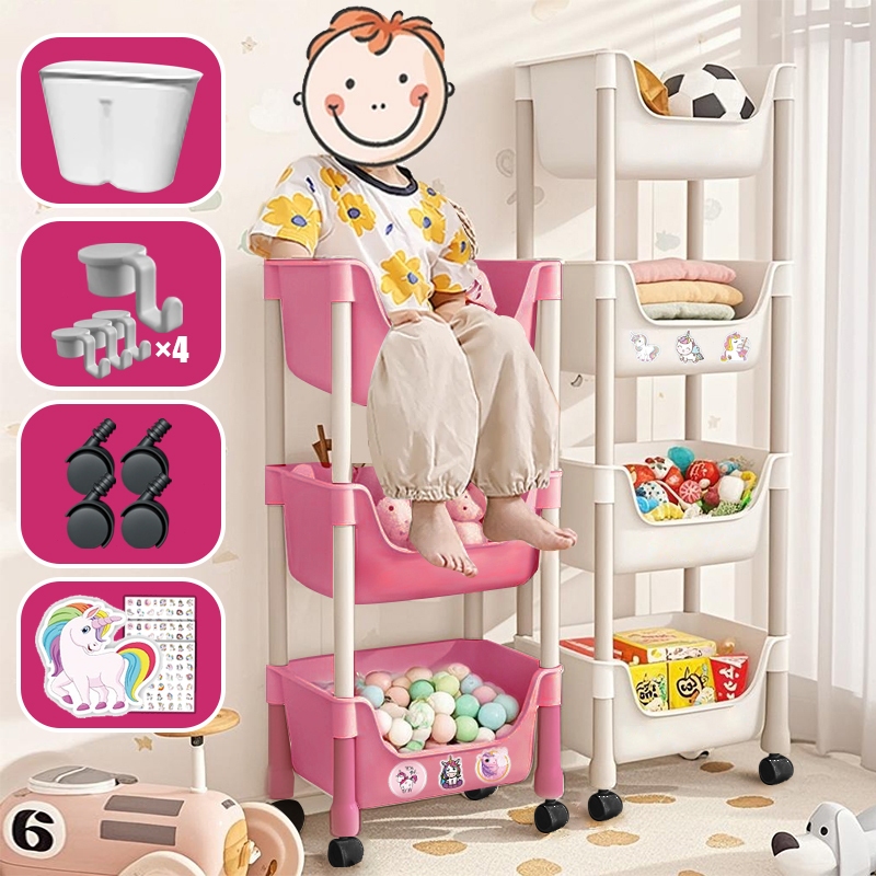 Terbaru DitinggikanRak Penyimpanan Rak Buku Rak Susun Serbaguna Trolley Rak Dengan Roda Trolley