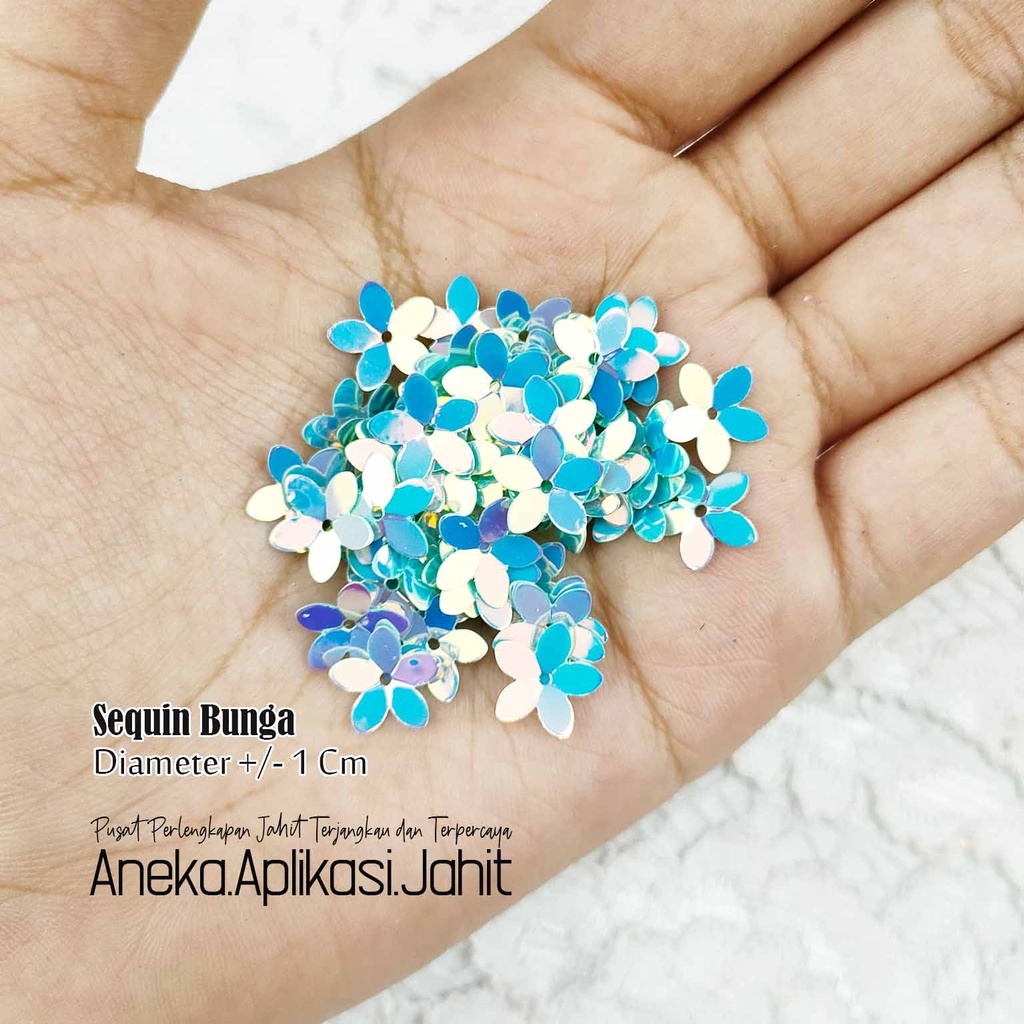 SEQUIN BUNGA 1 CM (5 GRAM) / PAYET RAMBOCI BUNGA 1 CM / PAYET PIRING