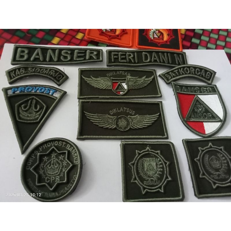 BORDIR PROVOST BANSER SET LENGKAP HIJAU ARMY TIMBUL 3D KOMPUTER