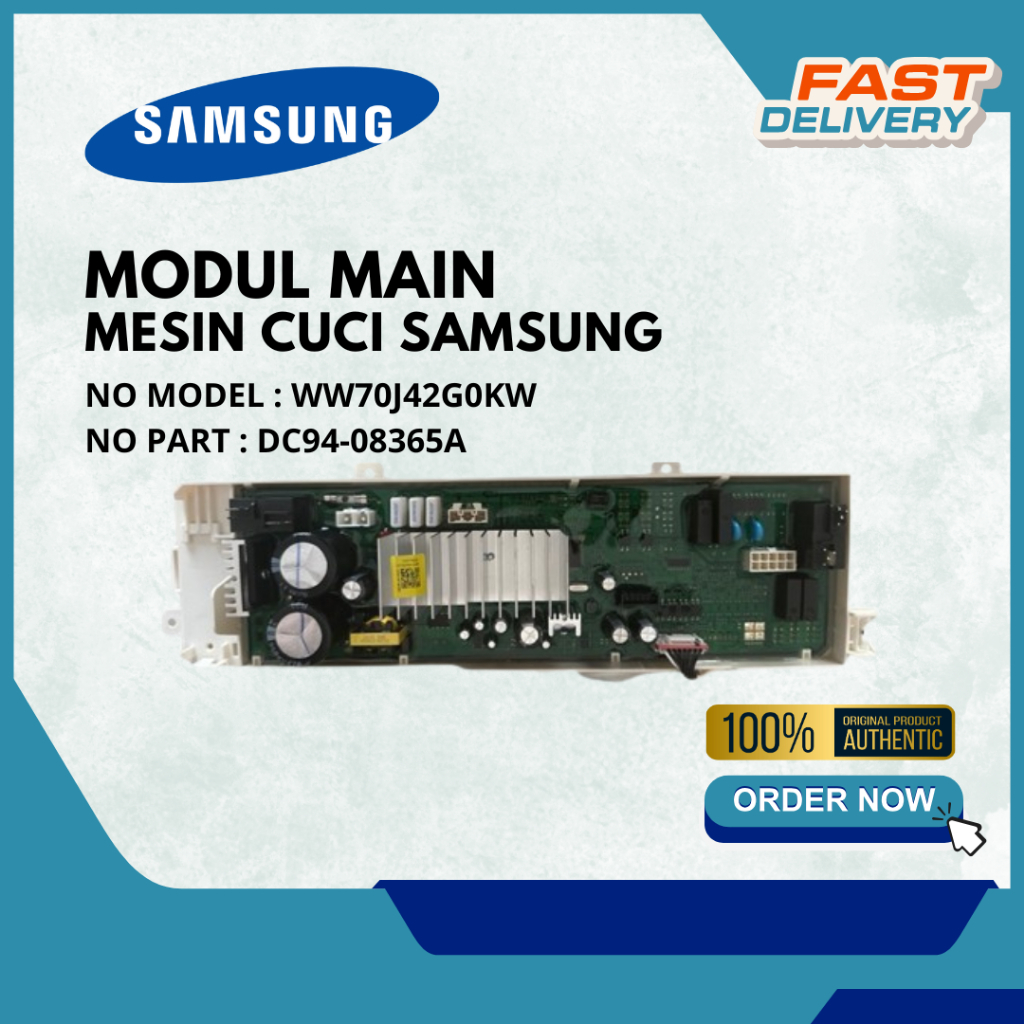PCB MODUL MAIN MESIN CUCI SAMSUNG WW70J42G0KW ORIGINAL DC94-08365A ( HANYA MODUL MAIN TANPA MODUL DI