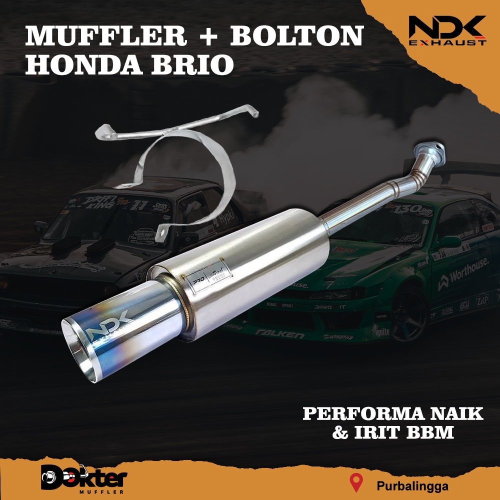 KNALPOT RACING MOBIL HONDA BRIO MUFFLER PRO STREET + BOLTON NDK EXHAUST
