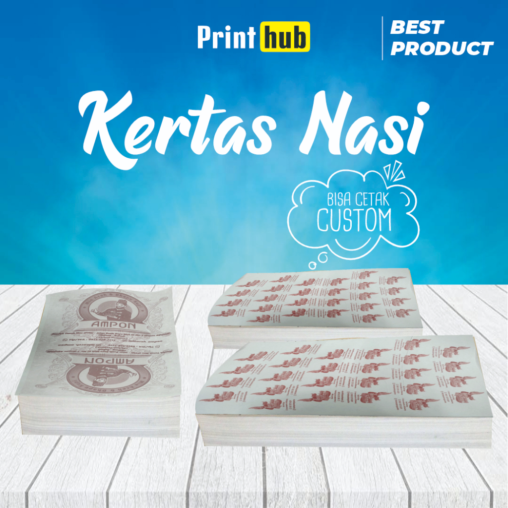 Cetak kertas nasi padang / kertas bungkus