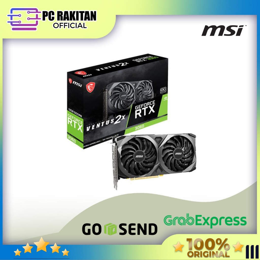 MSI VGA NVIDIA GEFORCE RTX 3060 VENTUS 2X 12GB GDDR6 OC 3Y