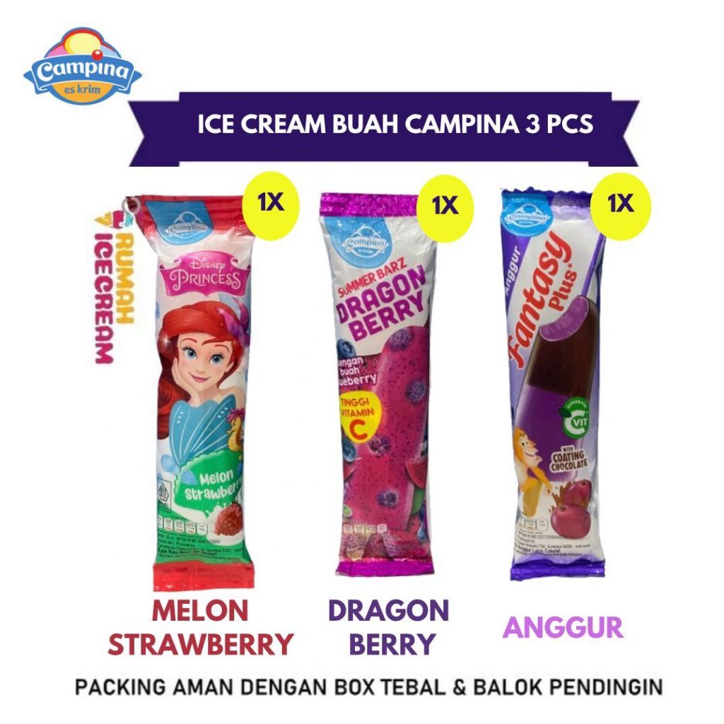 

Eskrim Paket Buah Campina 3pcs