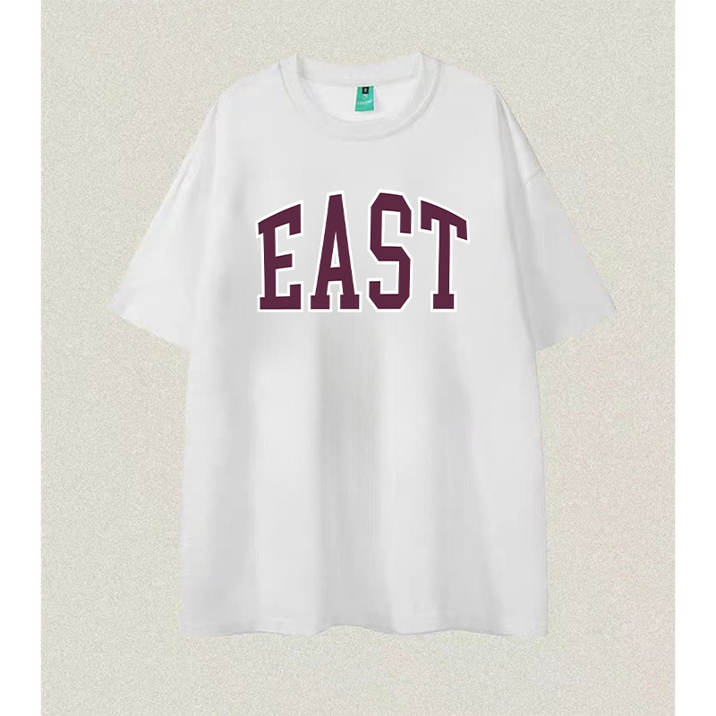 RENELLE Kaos T-shirt Pria Oversize | Kaos Motif EAST Putih | Kaos Pria Distro Original | Kaos Distro