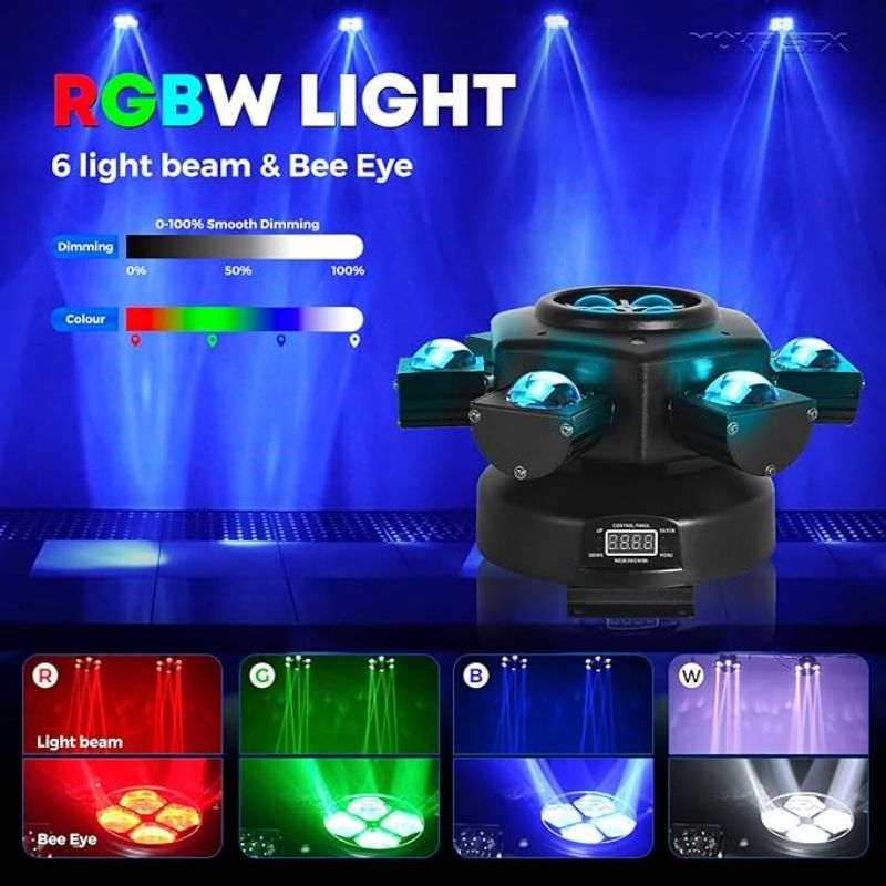 Moving Cyclone Laser Beam LED 4 In 1 Lampu Laser 6 Laser Beam Lampu Disco Putar Lampu Dj Premium