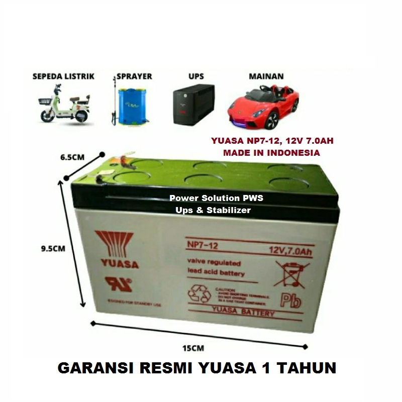 Baterai UPS ICA APC PROLINK Batre UPS Yuasa 12v 7Ah