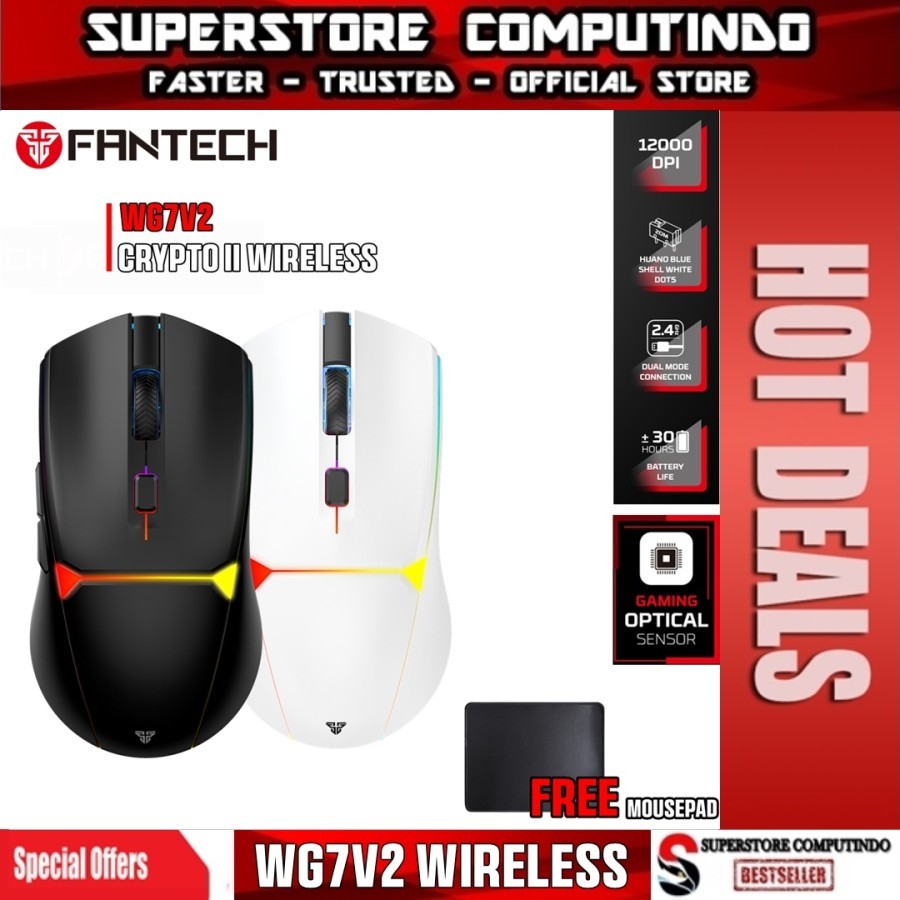 Fantech WG7V2 | WG7-V2 Wireless Gaming Mouse With RGB Gaming Optical Sensor