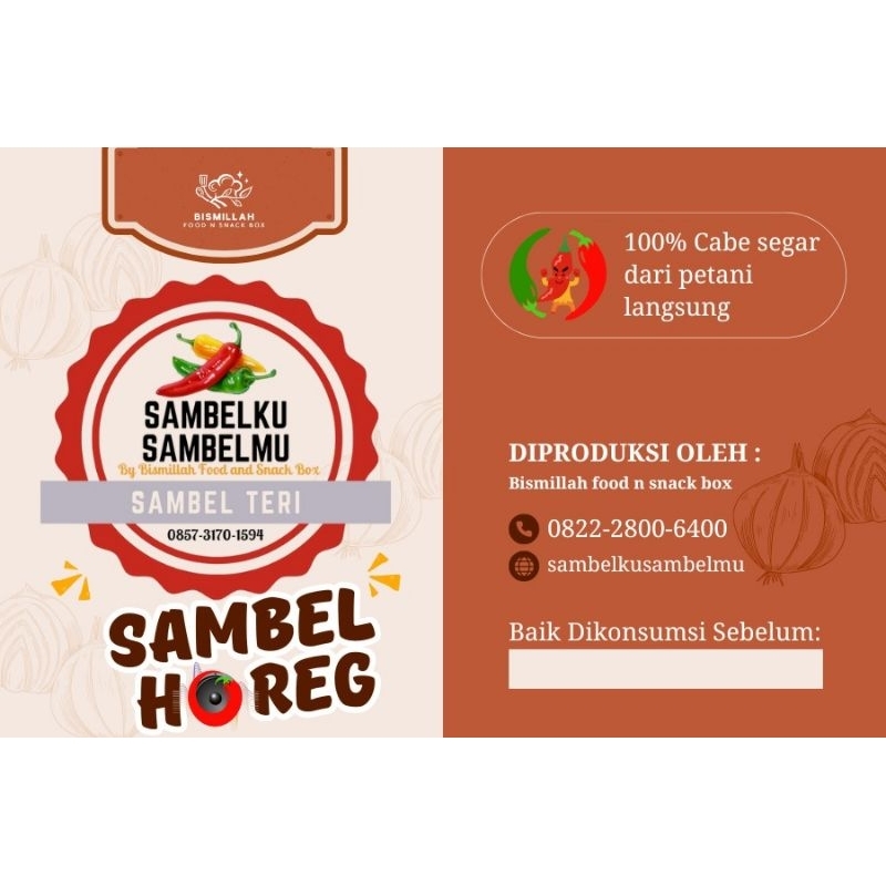 

SAMBELKU SAMBELMU SAMBEL HOREG / SAMBEL TERI