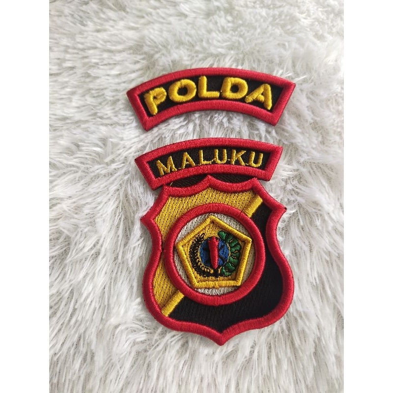 LOGO POLDA MALUKU BORDIR TIMBUL 3D, ATRIBUT POLRI BORDIR