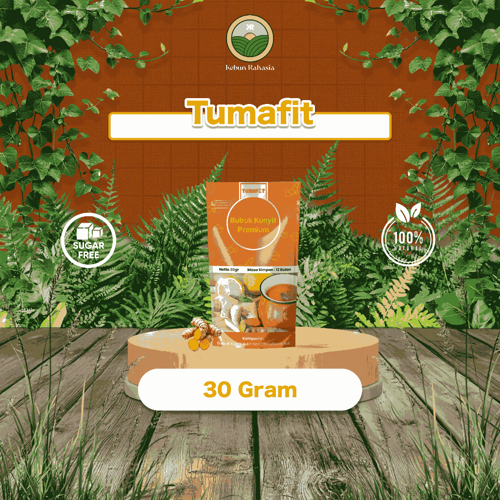 

TUMAFIT Kebun Rahasia - 30 gram | Low Sugar | Minuman Herbal Tradisional Asam Lambung/Maag/Gerd | Ekstrak Kunyit Temulawak Original