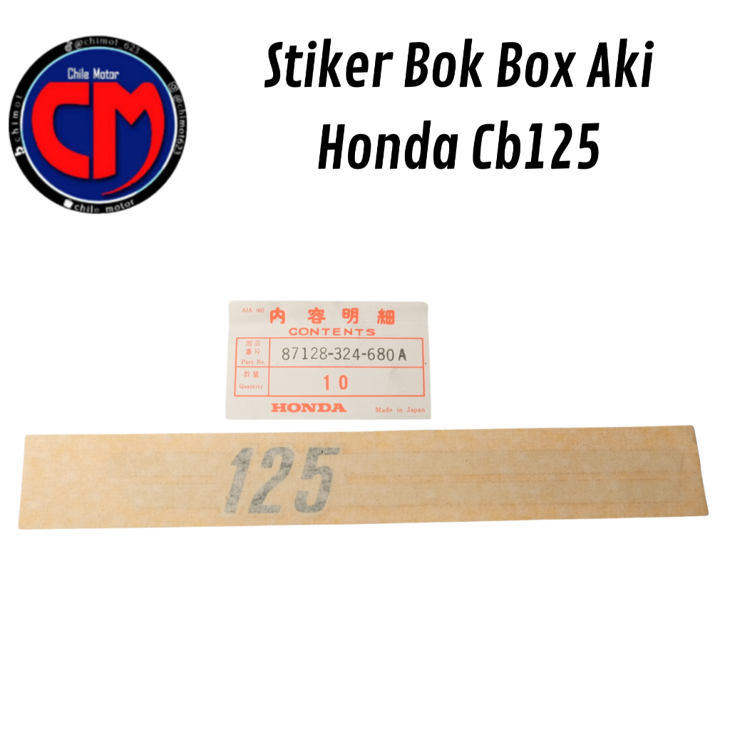 Stiker Bok Box Aki Honda Cb125 Cb125S Cb125S0 Cb125 So Kanan Original