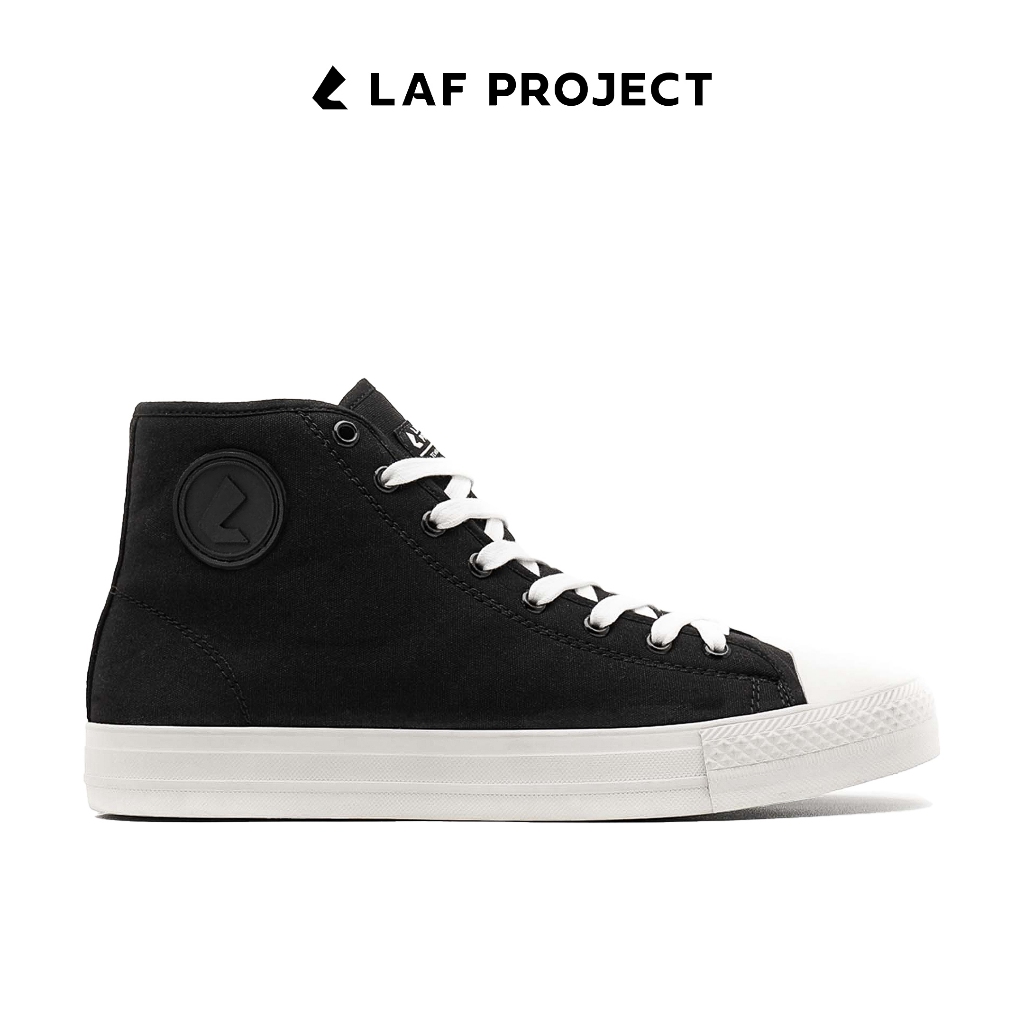 Sepatu Vulcanized High Pria Wanita Sneakers Casual Hitam Putih Velox LAF Project