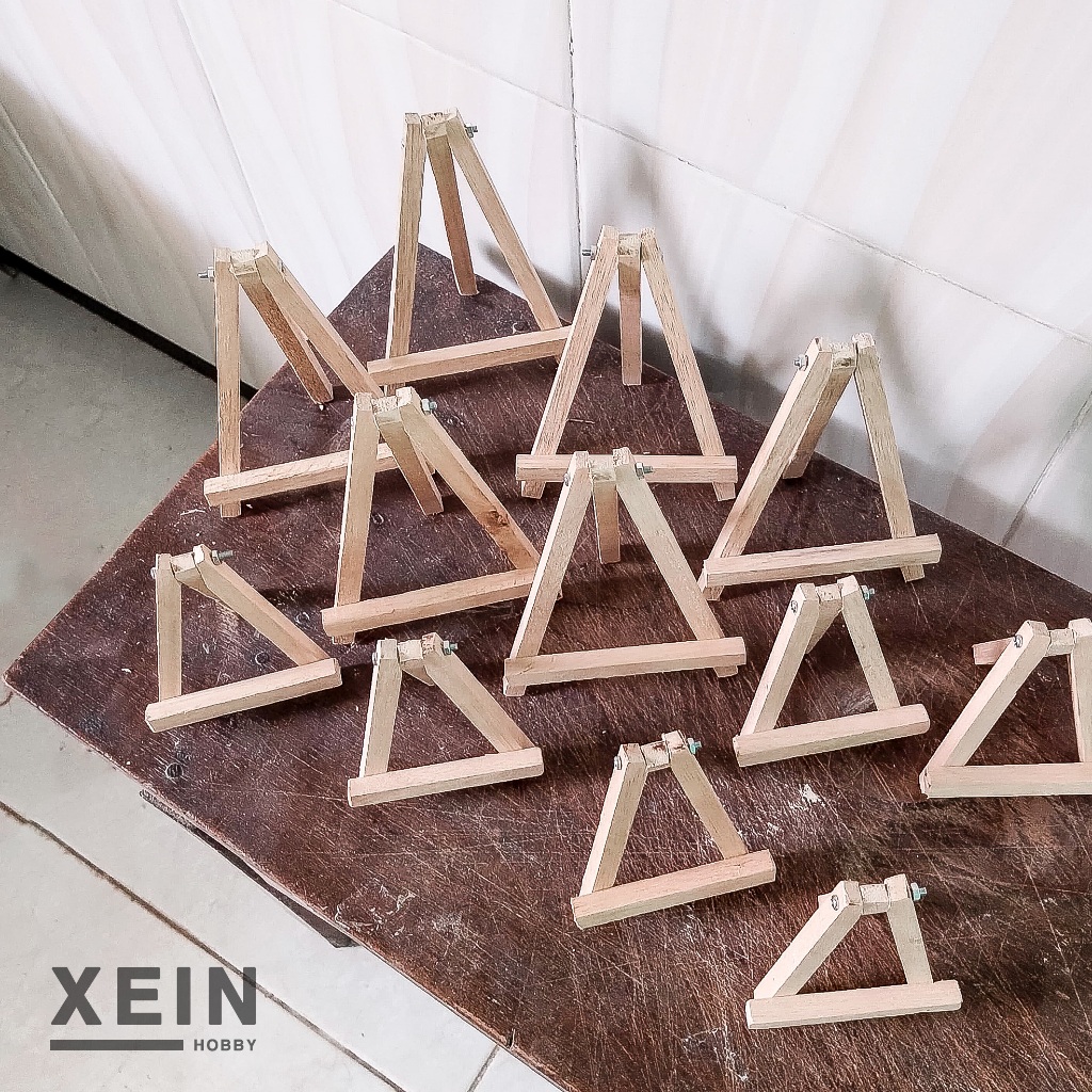 

EASEL KAYU Homemade Premium | Stand Decorative Kayu Mini Hiasan Kerajinan Pajangan Natural Art Frame