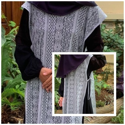 Vest brokat JUMBO tali samping LD 130 Rompi brukat malika Premium oversize Outer long Brokat Malika 