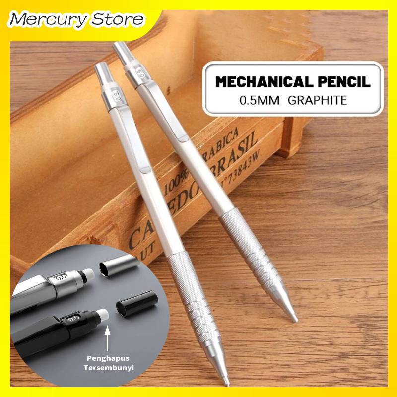 

0.5 MM Pensil Mekanik Metal Mechanical Drafting Pencil Dengan Pusat Gravitasi Rendah Untuk Sekolah / Kantor - Pensil Mekanik Pentel Pencil Graph Gear 500