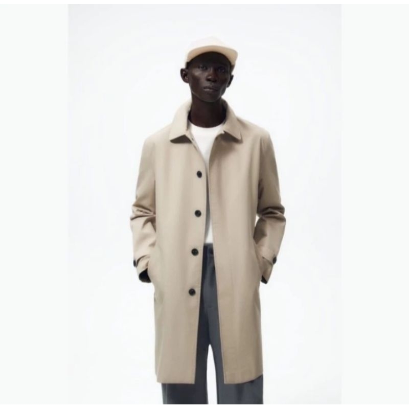 ZR Man Water Repellent Trench Coat Autum Khaki - Coat Musim Dingin Pria